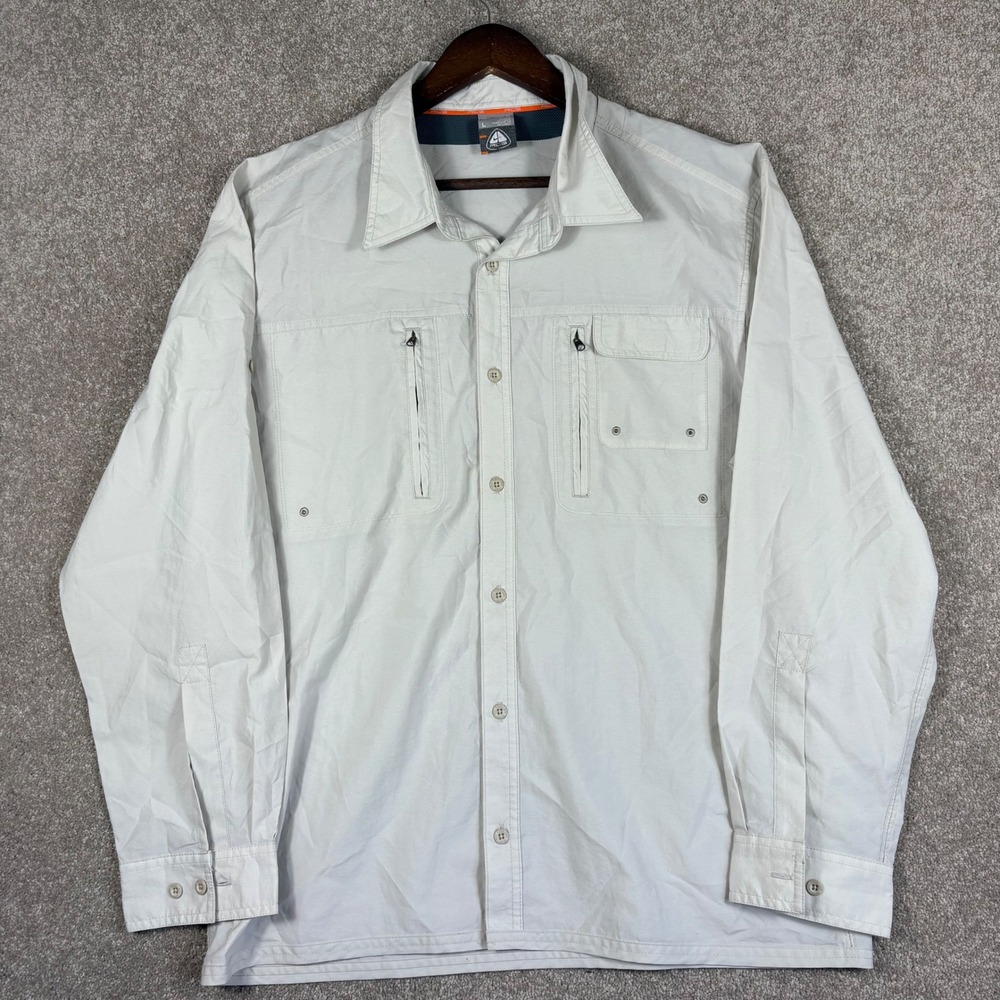 Nike ACG All Conditions Gear Mens Large LS Button Up Utility Shirt White